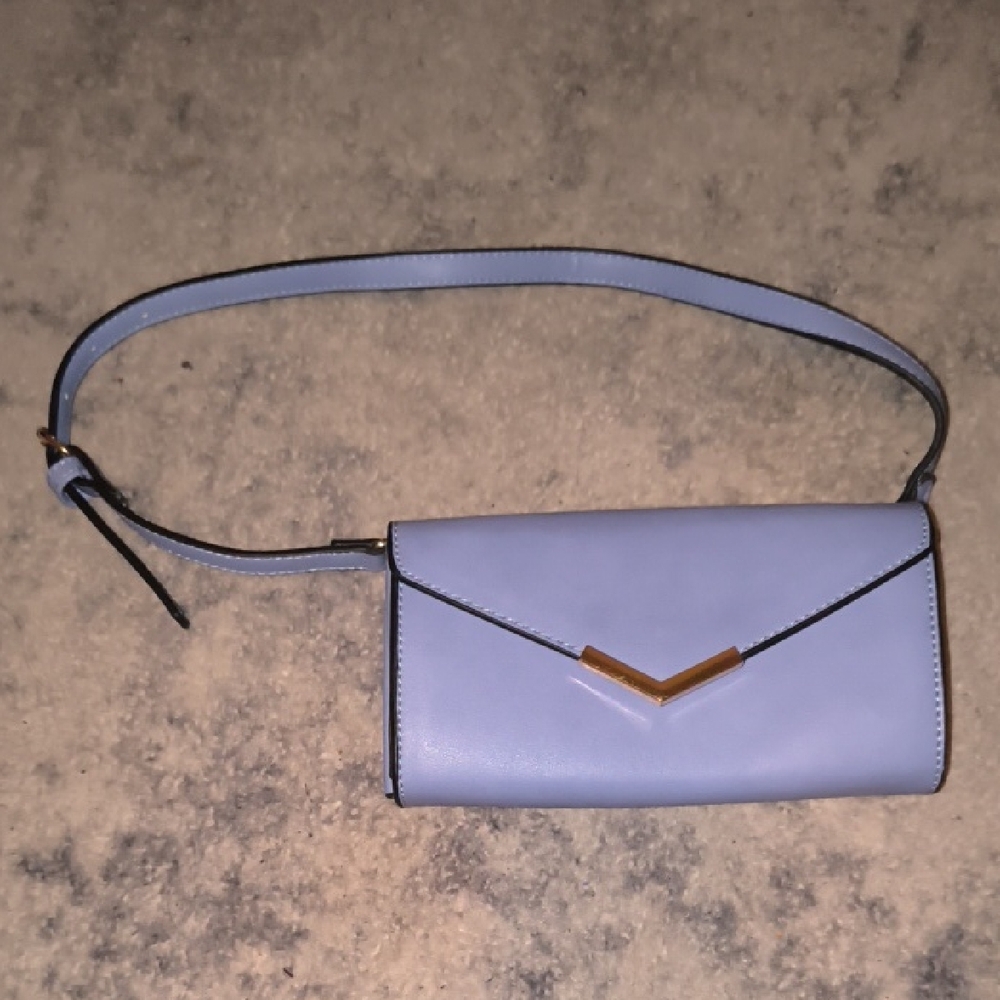 Urban Expressions | Sky Blue Clutch with Gold Accent